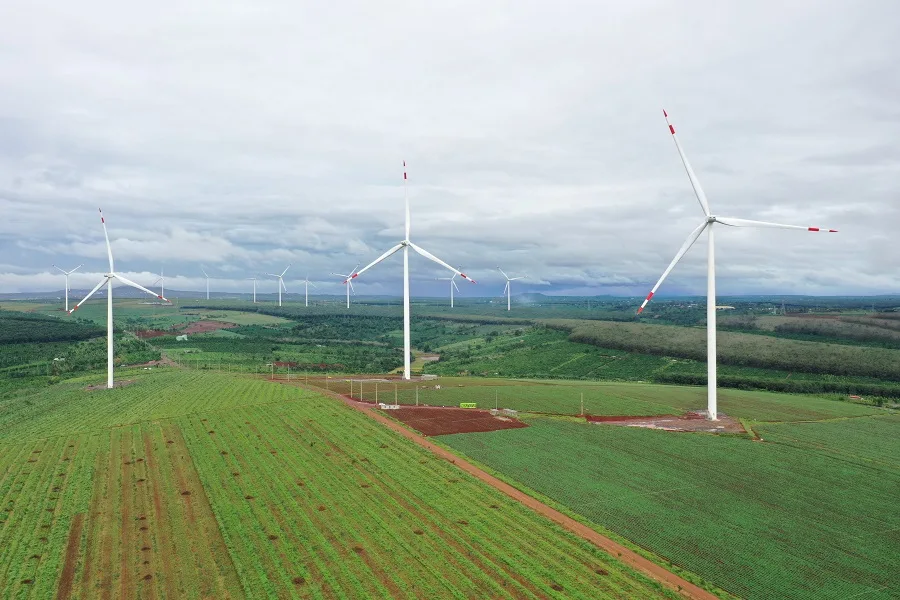Aerial view of the Loc Ninh solar plants