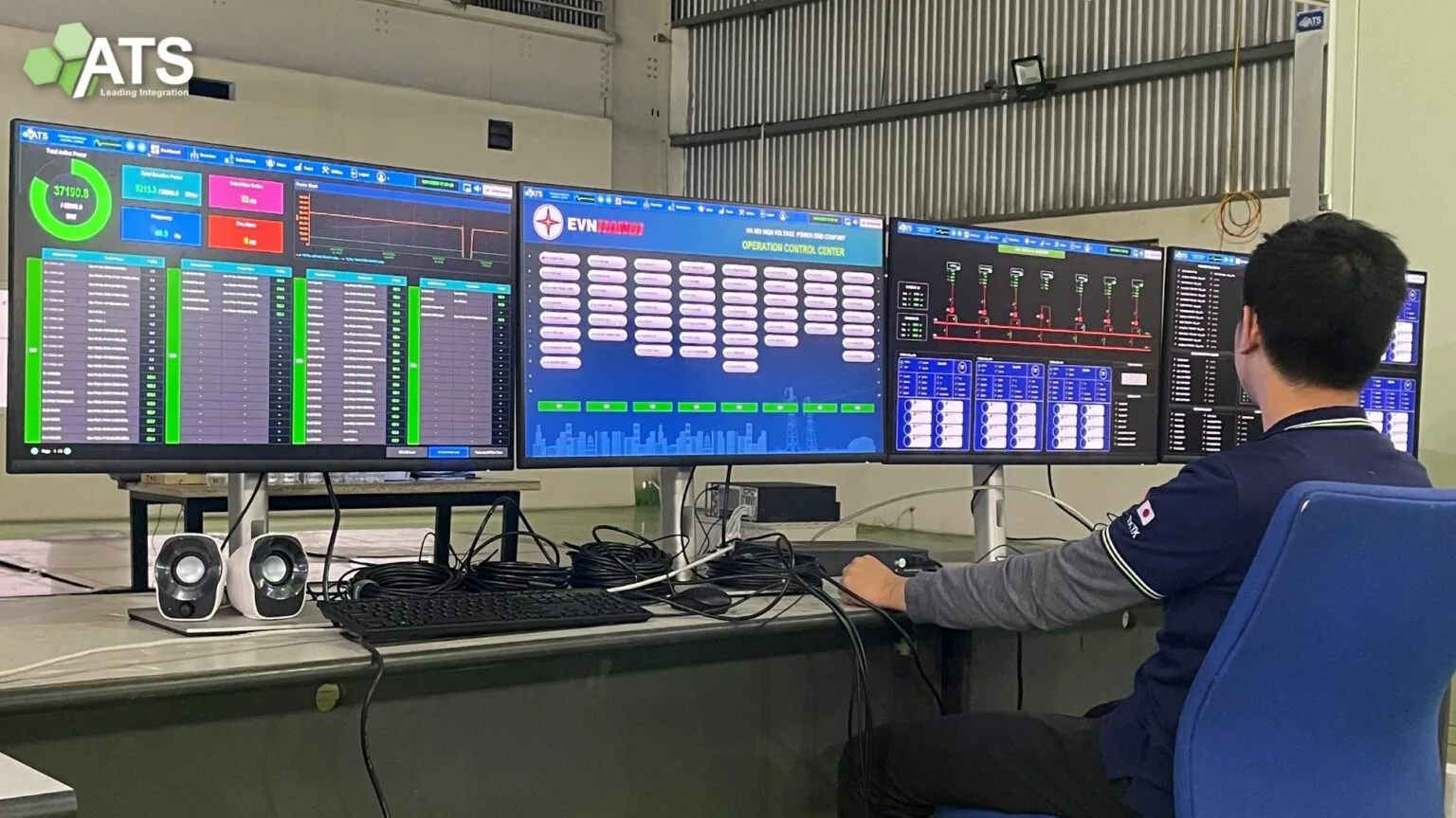 Operator at a control centre workstation